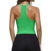 imageREORIA Womens Workout Tank Tops V Neck Racerback Going Out Crop 2025 Trendy Top Summer Sleeveless Ribbed CamisoleGreen