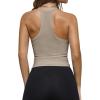 imageREORIA Womens Workout Tank Tops V Neck Racerback Going Out Crop 2025 Trendy Top Summer Sleeveless Ribbed CamisoleKhaki