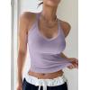 imageREORIA Womens Workout Tank Tops V Neck Racerback Going Out Crop 2025 Trendy Top Summer Sleeveless Ribbed CamisoleLavender Purple