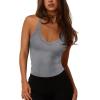 imageREORIA Womens Workout Tank Tops V Neck Racerback Going Out Crop 2025 Trendy Top Summer Sleeveless Ribbed CamisoleLight Grey