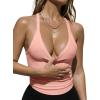 imageREORIA Womens Workout Tank Tops V Neck Racerback Going Out Crop 2025 Trendy Top Summer Sleeveless Ribbed CamisoleLight Peach Orange