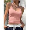 imageREORIA Womens Workout Tank Tops V Neck Racerback Going Out Crop 2025 Trendy Top Summer Sleeveless Ribbed CamisoleLight Peach Orange