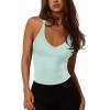imageREORIA Womens Workout Tank Tops V Neck Racerback Going Out Crop 2025 Trendy Top Summer Sleeveless Ribbed CamisoleMint