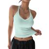 imageREORIA Womens Workout Tank Tops V Neck Racerback Going Out Crop 2025 Trendy Top Summer Sleeveless Ribbed CamisoleMint