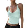 imageREORIA Womens Workout Tank Tops V Neck Racerback Going Out Crop 2025 Trendy Top Summer Sleeveless Ribbed CamisoleMint