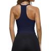 imageREORIA Womens Workout Tank Tops V Neck Racerback Going Out Crop 2025 Trendy Top Summer Sleeveless Ribbed CamisoleNavy Blue