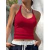 imageREORIA Womens Workout Tank Tops V Neck Racerback Going Out Crop 2025 Trendy Top Summer Sleeveless Ribbed CamisoleRed