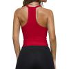 imageREORIA Womens Workout Tank Tops V Neck Racerback Going Out Crop 2025 Trendy Top Summer Sleeveless Ribbed CamisoleRed