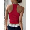 imageREORIA Womens Workout Tank Tops V Neck Racerback Going Out Crop 2025 Trendy Top Summer Sleeveless Ribbed CamisoleRed