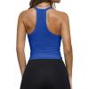 imageREORIA Womens Workout Tank Tops V Neck Racerback Going Out Crop 2025 Trendy Top Summer Sleeveless Ribbed CamisoleRoyal Blue