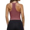 imageREORIA Womens Workout Tank Tops V Neck Racerback Going Out Crop 2025 Trendy Top Summer Sleeveless Ribbed CamisoleRust