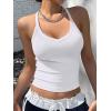 imageREORIA Womens Workout Tank Tops V Neck Racerback Going Out Crop 2025 Trendy Top Summer Sleeveless Ribbed CamisoleWhite