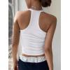 imageREORIA Womens Workout Tank Tops V Neck Racerback Going Out Crop 2025 Trendy Top Summer Sleeveless Ribbed CamisoleWhite