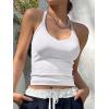 imageREORIA Womens Workout Tank Tops V Neck Racerback Going Out Crop 2025 Trendy Top Summer Sleeveless Ribbed CamisoleWhite