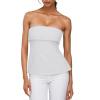 imageREORIA Butsmooth Double Lined Tube Top Womens Strapless Backless Sleeveless Bandeau TopsWhite
