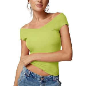 imageREORIA Womens Sleeveless V Neck Tank Tops Basic Tops Cap Sleeve T Shirt Tee Spring Summer Tops Casual Slim Fit Ribbed TopGreen