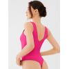 imageREORIA Butsmooth Womens Sexy Deep V Neck Backless Sleeveless Double Lined Thong Bodysuits for Going OutHot Pink