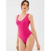 imageREORIA Butsmooth Womens Sexy Deep V Neck Backless Sleeveless Double Lined Thong Bodysuits for Going OutHot Pink