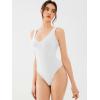 imageREORIA Butsmooth Womens Sexy Deep V Neck Backless Sleeveless Double Lined Thong Bodysuits for Going OutWhite