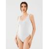 imageREORIA Butsmooth Womens Sexy Deep V Neck Backless Sleeveless Double Lined Thong Bodysuits for Going OutWhite