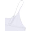 imageREORIA Women Sexy Cami Square Neck Thong Bodysuit Backless Spaghetti Strap Tank TopBrilliant White