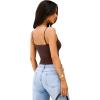 imageREORIA Women Sexy Cami Square Neck Thong Bodysuit Backless Spaghetti Strap Tank TopChocolate Lab