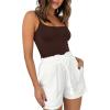 imageREORIA Women Sexy Cami Square Neck Thong Bodysuit Backless Spaghetti Strap Tank TopChocolate Lab