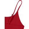 imageREORIA Women Sexy Cami Square Neck Thong Bodysuit Backless Spaghetti Strap Tank TopRibbon Red