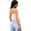 imageREORIA Women Sexy Cami Square Neck Thong Bodysuit Backless Spaghetti Strap Tank TopSilver Peony
