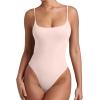 imageREORIA Women Sexy Cami Square Neck Thong Bodysuit Backless Spaghetti Strap Tank TopSilver Peony