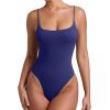 imageREORIA Women Sexy Cami Square Neck Thong Bodysuit Backless Spaghetti Strap Tank TopTwilight Blue