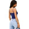imageREORIA Women Sexy Cami Square Neck Thong Bodysuit Backless Spaghetti Strap Tank TopTwilight Blue