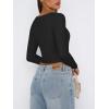 imageREORIA Womens Basic Sexy Square Neck Long Sleeve Y2K Going Out T Shirt Crop TopBlack