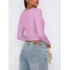 imageREORIA Womens Basic Sexy Square Neck Long Sleeve Y2K Going Out T Shirt Crop TopCoral Pink