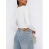 imageREORIA Womens Basic Sexy Square Neck Long Sleeve Y2K Going Out T Shirt Crop TopWhite