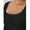 imageREORIA Womens Long Sleeve Shirts Basic Crop Tops Square Neck Slim Y2K Fit Fall Winter Cute Clothes OutfitsBlack