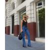 imageREORIA Womens Ribbed Tank Bodysuit Deep V Neck Sleeveless Tops Y2K Going Out Casual OutfitsBlack