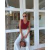 imageREORIA Womens Ribbed Tank Bodysuit Deep V Neck Sleeveless Tops Y2K Going Out Casual OutfitsBurgundy