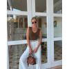 imageREORIA Womens Ribbed Tank Bodysuit Deep V Neck Sleeveless Tops Y2K Going Out Casual OutfitsCoffee