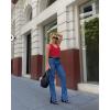 imageREORIA Womens Ribbed Tank Bodysuit Deep V Neck Sleeveless Tops Y2K Going Out Casual OutfitsRed