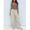 imageREORIA Womens Sexy Casual V Neck Long Sleeve Double Lined Fitted Going Out T Shirts Crop Tops TeesDark Grey