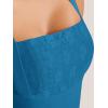 imageREORIA Womens Square Neck Sleeveless Sexy Lace Bodysuits Tank Tops 2024 SpringSummer Designer CollectionBlue Aster