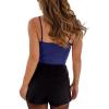 imageREORIA Womens Trendy Sexy Mesh Sheer Spaghetti Strap Going Out Slimming Bustier Corset Bodysuit With Built In BraDark Blue