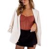 imageREORIA Womens Trendy Sexy Mesh Sheer Spaghetti Strap Going Out Slimming Bustier Corset Bodysuit With Built In BraRusty Red