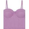 imageREORIA Womens Trendy Sexy Mesh Sheer Spaghetti Strap Going Out Slimming Bustier Corset Bodysuit With Built In BraViolet