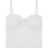 imageREORIA Womens Trendy Sexy Mesh Sheer Spaghetti Strap Going Out Slimming Bustier Corset Bodysuit With Built In BraWhite
