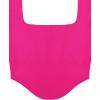 imageREORIA Womens Trendy Sexy Square Neck Long Sleeve Backless Y2K Going Out Boned Bustier Corset Crop TopsNeon Rose Red