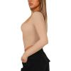 imageREORIA Womens Trendy Sexy Square Neck Long Sleeve Backless Y2K Going Out Boned Bustier Corset Crop TopsNude