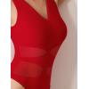 imageREORIA Womens V Neck Sleeveless Sexy Sheer Mesh Bodysuits Tank Tops 2024 SpringSummer Designer CollectionGoji Berry
