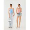 imageREORIA Womens Y2K Cute Tube Top Double Lined Strapless Backless Sleeveless Crop Top for Summer 2025 Going OutAiry Blue